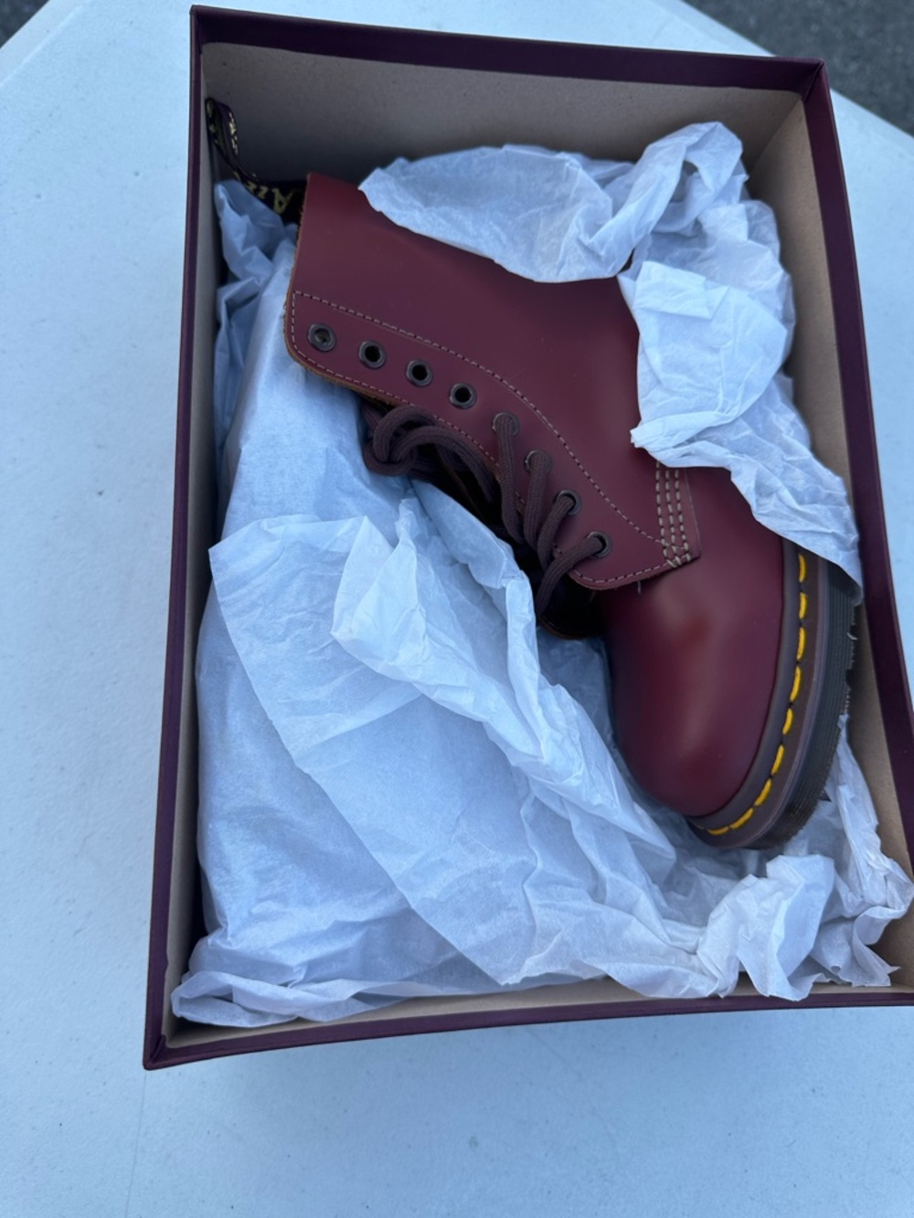 Dr. Martens Burgundy Leather Ankle Boots - Picture 10 of 12